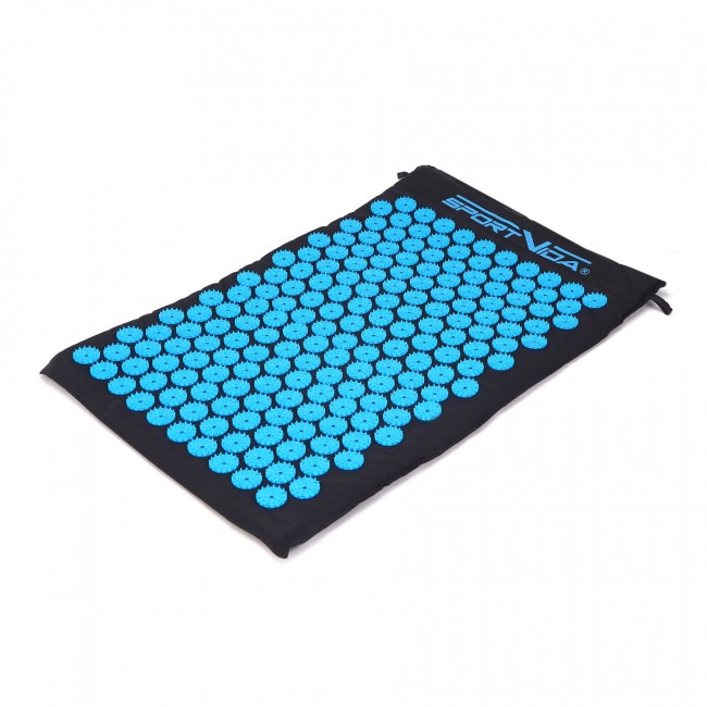 Аплікатор Кузнєцова / килимок акупунктурний з валиком SportVida 66 x 40 см SV-HK0407 Black/Blue