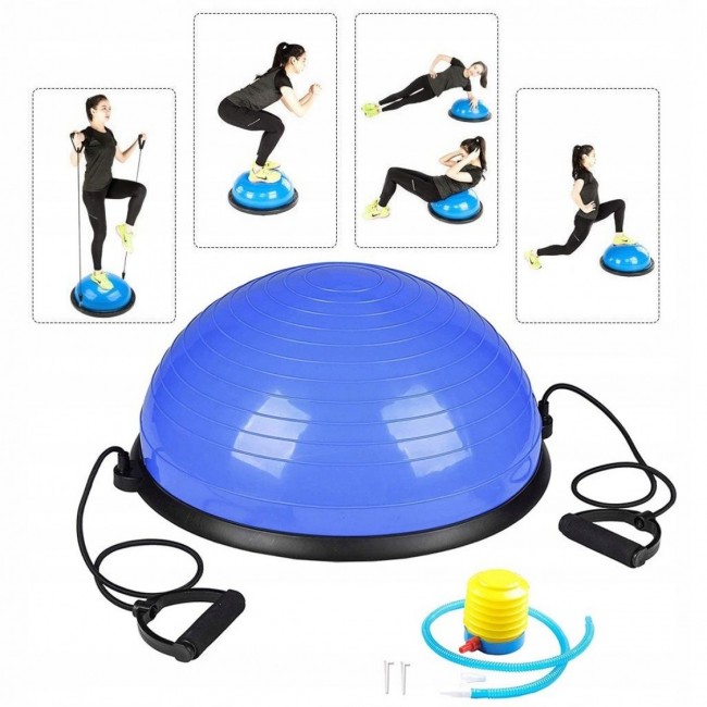 Балансировочная платформа полусфера для фитнеса Springos Bosu Ball 57 см BT0001 Blue