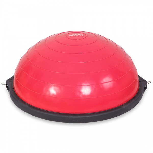 Балансувальна півсфера для фитнесу з еспандером USA Style LEXFIT рожевий, LGB-1 531