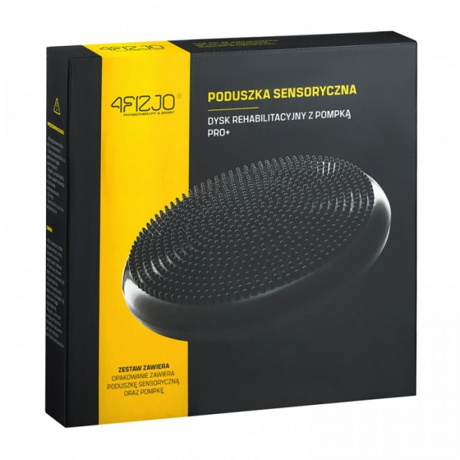 Балансувальна подушка-диск 4FIZJO PRO+ 33 см сенсомоторна, масажна Black (P-5907222931936)