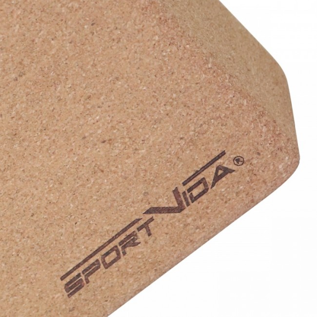 Блок для йоги (кирпич) c пробкового дерева SportVida SV-HK0316