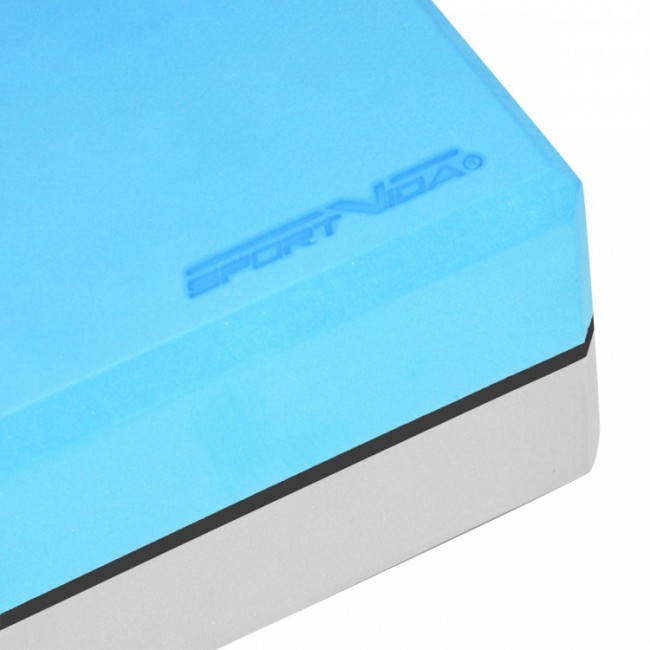 Блок для йоги (кирпич) двухцветный SportVida SV-HK0335 Blue/Grey