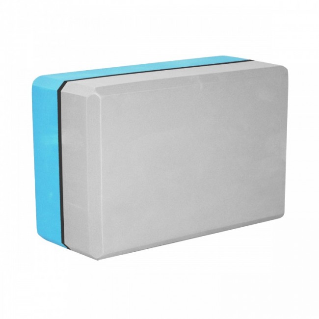 Блок для йоги (кирпич) двухцветный SportVida SV-HK0335 Blue/Grey