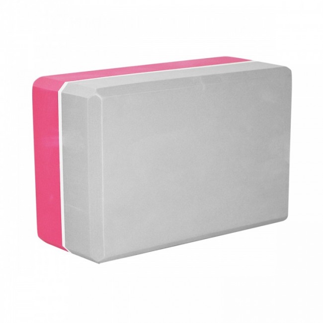 Блок для йоги (кирпич) двухцветный SportVida SV-HK0336 Pink/Grey