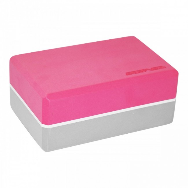 Блок для йоги (кирпич) двухцветный SportVida SV-HK0336 Pink/Grey