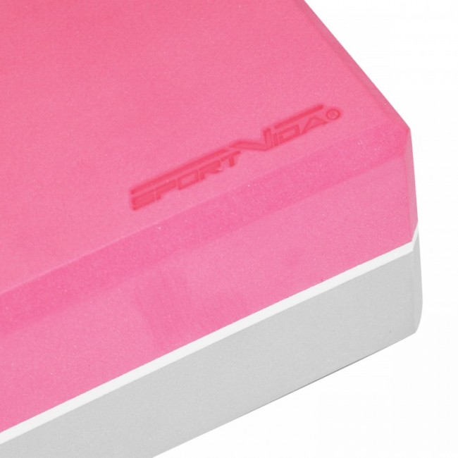 Блок для йоги (кирпич) двухцветный SportVida SV-HK0336 Pink/Grey