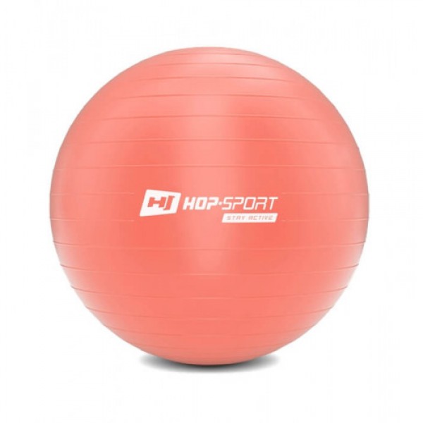 Фітбол, гімнастичний м'яч для фітнесу Hop-Sport 45 см рожевий + насос
