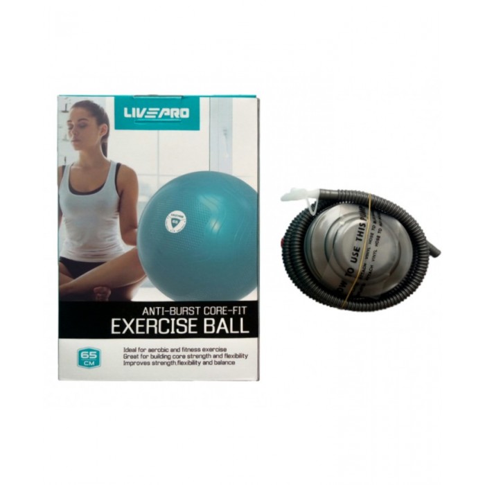 Фитбол (мяч для фитнеса) укрепленный LivePro ANTI-BURST CORE-FIT EXERCISE BALL LP8201-65