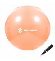 М'яч для фітнесу (фітбол) Springos 55 см Anti-Burst FB0010 Orange