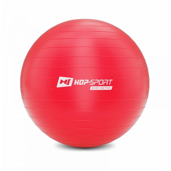 Фітбол, гімнастичний м'яч для фітнесу Hop-Sport 65cm червоний + насос