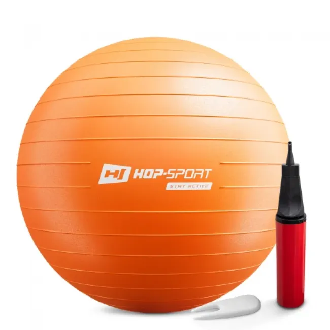 Фітбол Hop-Sport 65см помаранчевий + насос 2020 Фітбол Hop-Sport 65см помаранчевий + насос 2020