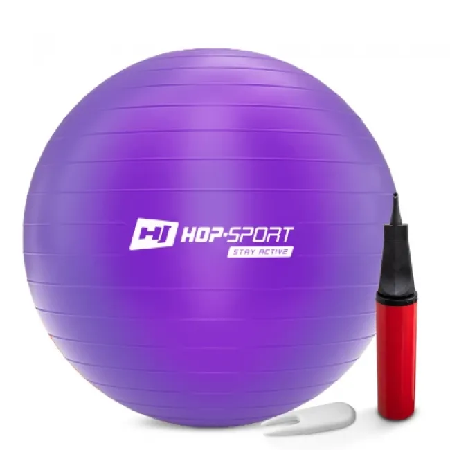 Фітбол Hop-Sport 65см фіолетовий + насос 2020 Фітбол Hop-Sport 65см фіолетовий + насос 2020