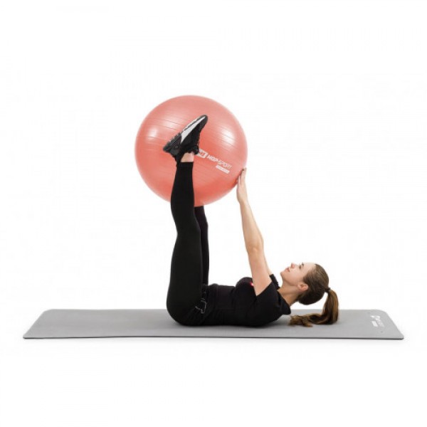 Фітбол, гімнастичний м'яч для фітнесу Hop-Sport 65 см рожевий + насос