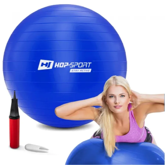 Фітбол Hop-Sport 75см синій + насос 2020