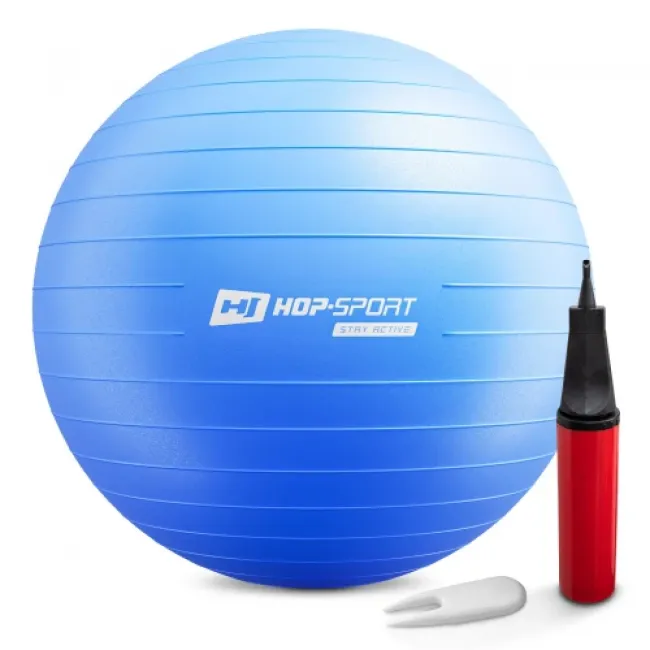 Фітбол Hop-Sport 75см синій + насос 2020 Фітбол Hop-Sport 75см синій + насос 2020