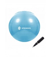 М'яч для фітнесу (фітбол) Springos 55 см Anti-Burst FB0006 Sky Blue