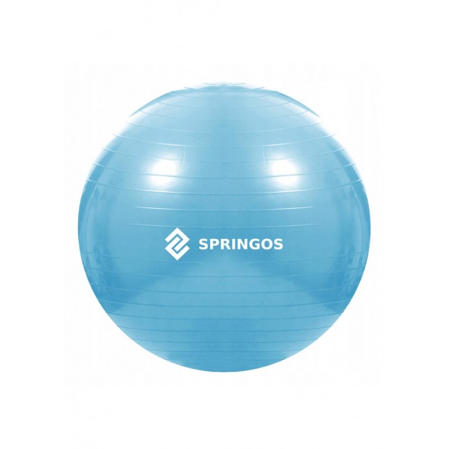 Мяч для фитнеса (фитбол) Springos 55 см Anti-Burst FB0006 Sky Blue