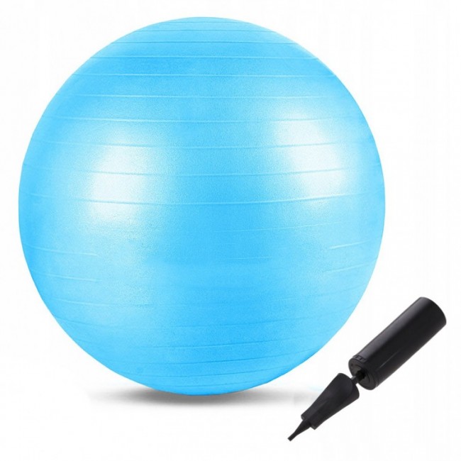 Мяч для фитнеса (фитбол) Springos 55 см Anti-Burst FB0001 Sky Blue Мяч для фитнеса (фитбол) Springos 55 см Anti-Burst FB0001 Sky Blue