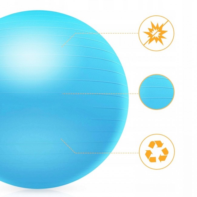 Мяч для фитнеса (фитбол) Springos 55 см Anti-Burst FB0001 Sky Blue