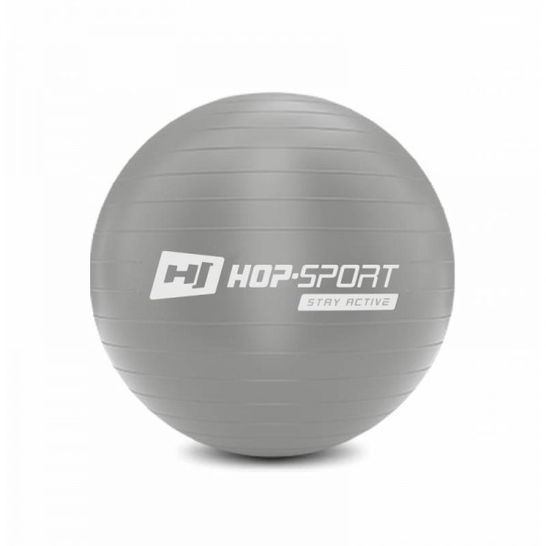 Фітбол, м'яч для гімнастики Hop-Sport 45 cm сріблястий + насос