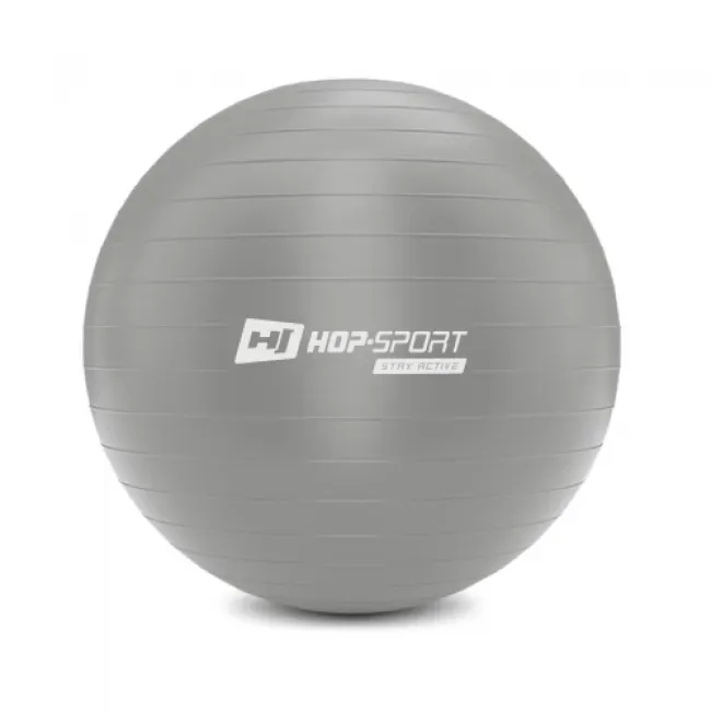 Фітбол Hop-Sport 75см сріблястий + насос 2020 Фітбол Hop-Sport 75см сріблястий + насос 2020