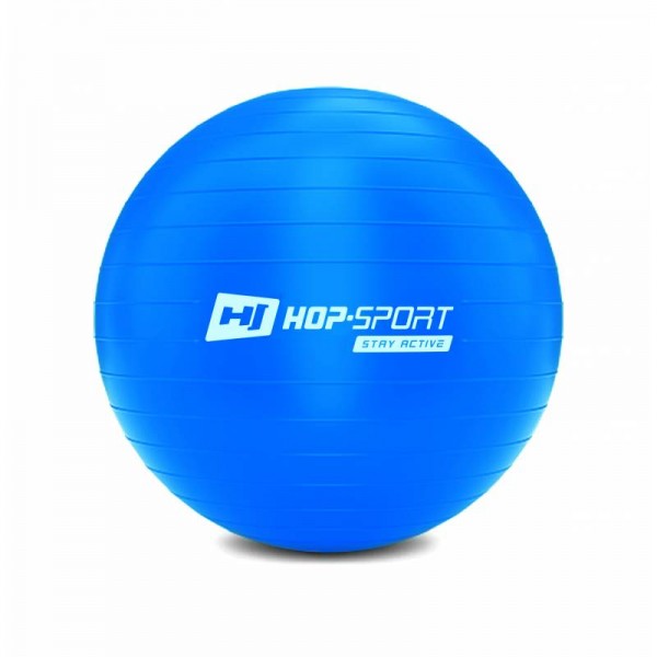 Фитбол, гимнастический мяч для фитнеса Hop-Sport 55cm синий + насос