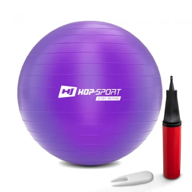 Фітбол Hop-Sport 75см фіолетовий + насос 2020 Фітбол Hop-Sport 75см фіолетовий + насос 2020