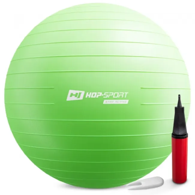Фітбол Hop-Sport 85см зелений + насос 2020 Фітбол Hop-Sport 85см зелений + насос 2020