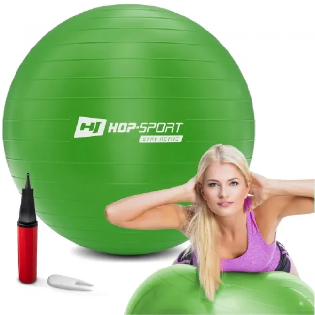 Фітбол Hop-Sport 85см зелений + насос 2020