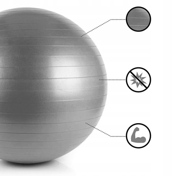 Мяч для фитнеса (фитбол) Springos 75 см Anti-Burst FB0003 Grey