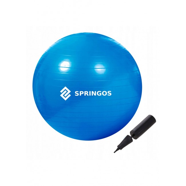 Мяч для фитнеса (фитбол) Springos 85 см Anti-Burst FB0009 Blue Мяч для фитнеса (фитбол) Springos 85 см Anti-Burst FB0009 Blue