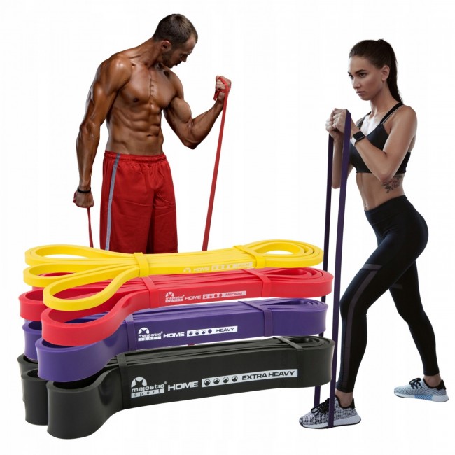 Гумові петлі для підтягувань Majestic Sport Home Power Band набір 4 шт 2-39 кг M-HB-4217