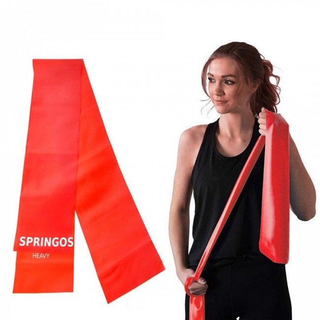 Стрічка-еспандер для спорту і реабілітації Springos Flat Band 5 шт 200 х 15 cм 1-8 кг PB0018