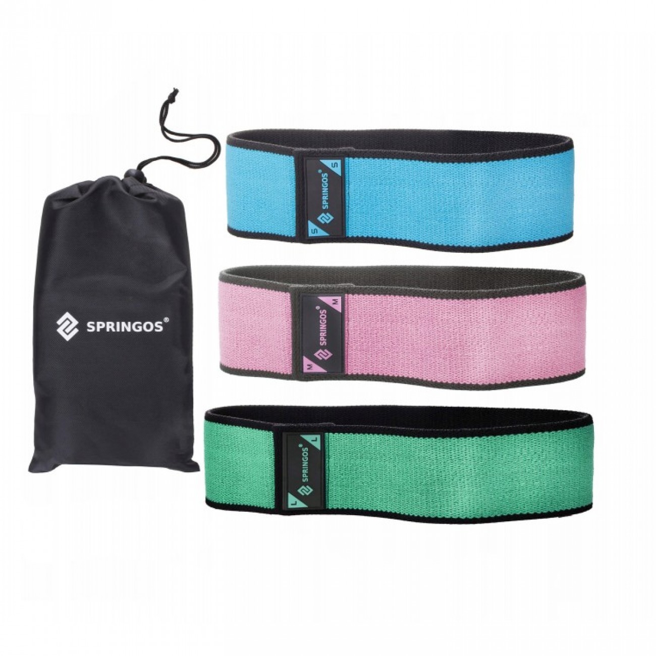 Резинка для фитнеса и спорта тканевая Springos Hip Band 3 шт FA0108 ...
