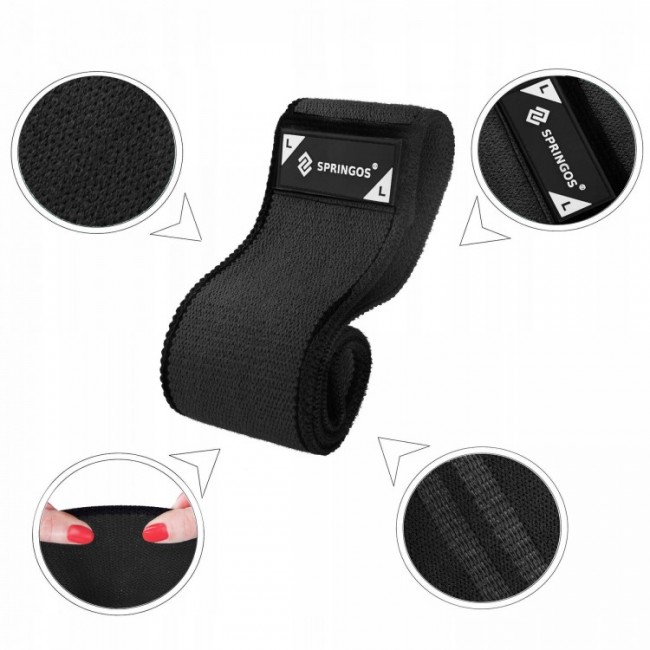 Резинка для фитнеса и спорта тканевая Springos Hip Band Size L FA0115