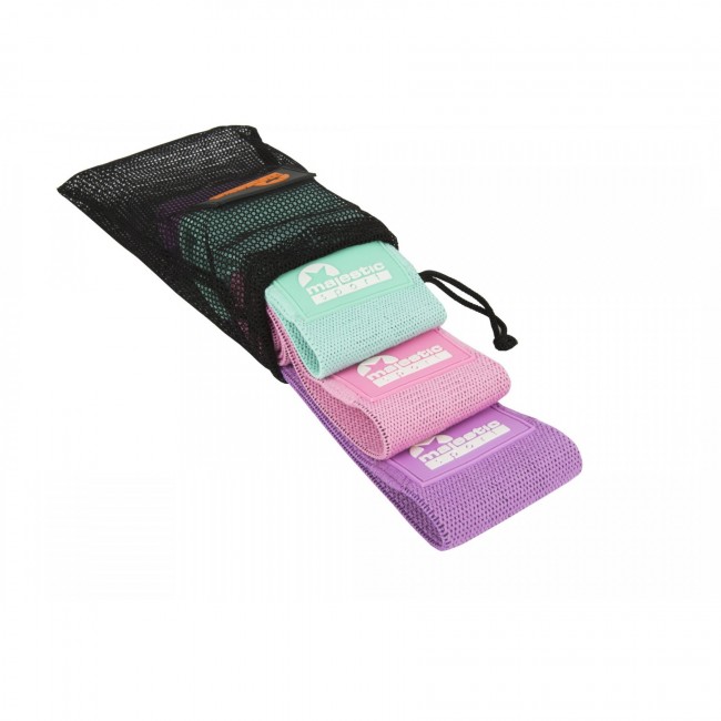 Резинки для фитнеса из ткани Majestic Sport Hip Band набор 3 шт 13-37 кг M-HB-4503
