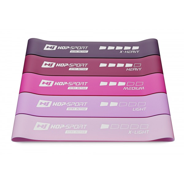 Набор резинок для фитнеса Hop-Sport 600x50mm HS-L650RLP розовый