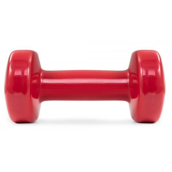 Набор виниловых гантелей для фитнеса круглых 2x5 кг Hop-Sport HS-V005DC Красный