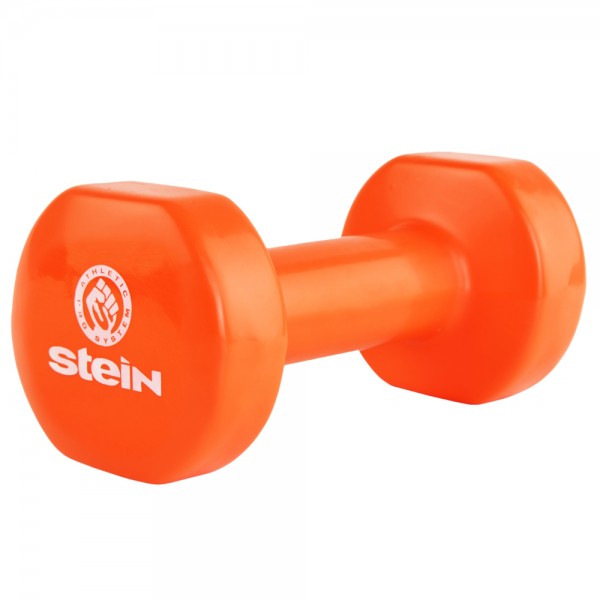 Гантель для фитнеса 5 кг 1шт виниловая Stein оранжевая
