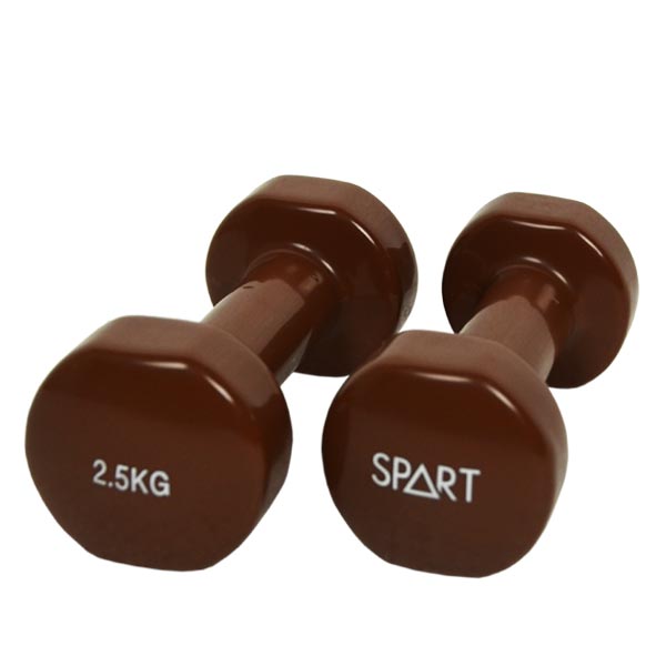 Гантели для фитнеса виниловые 2 х 2,5 кг SPART DB2113-2,5Brown