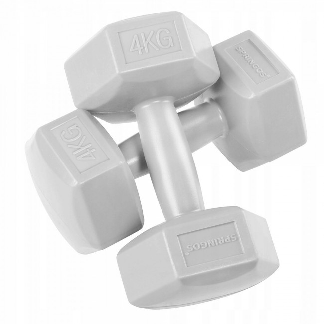 Гантелі для фітнесу Springos Hex 2 x 4 кг FA1035