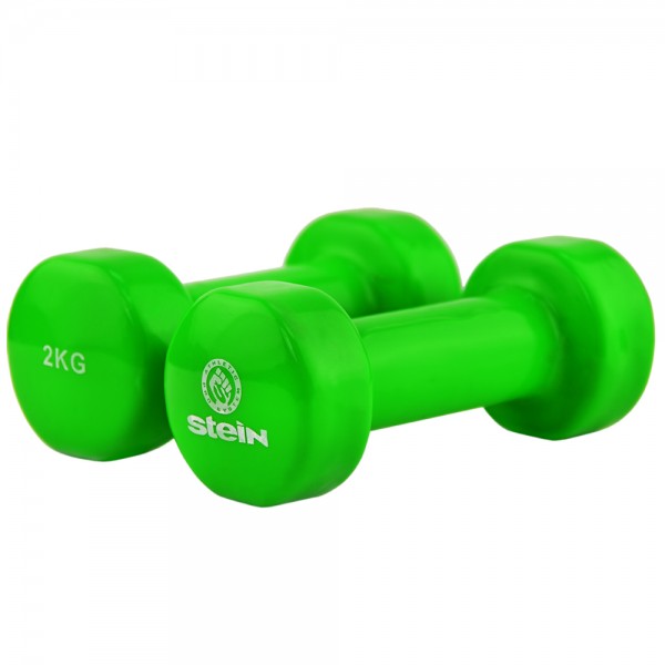 Гантель для фитнеса 2 кг 1шт виниловая Stein зеленая