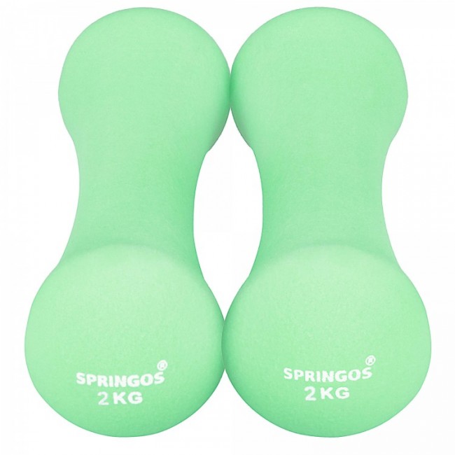 Гантели для фитнеса 2 кг 2шт для женщин и детей виниловые Springos FA1040
