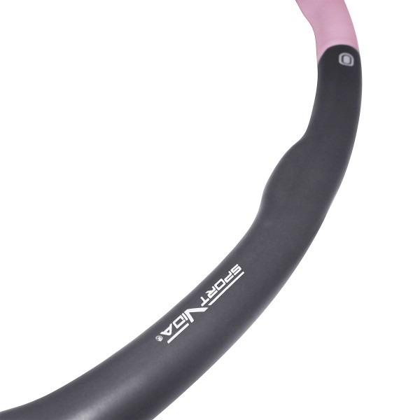 Хулахуп обруч масажний Hula Hoop SportVida 100 см 1.2 кг SV-HK0338 Grey / Pink