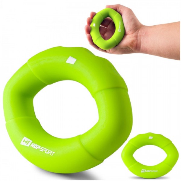 Эспандер кистевой кольцо силиконовый овальный 13,6 кг Hop-Sport HS-S013OG зеленый