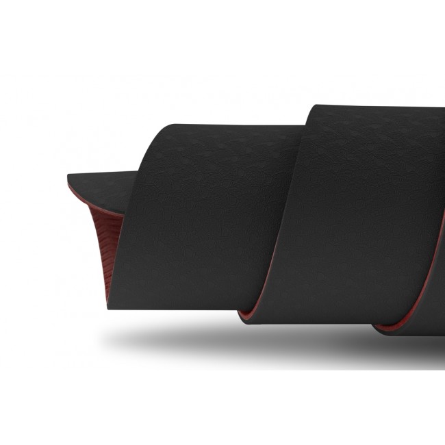 Коврик для йоги и фитнеса TPE 0,6 см Hop-Sport HS-T006GM Черно-красный