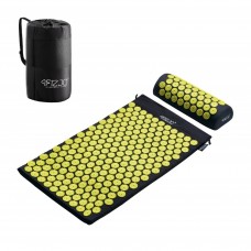 Акупунктурний масажний килимок з валиком 4FIZJO Аплікатор Кузнєцова 72 x 42 см 4FJ0086 Black / Yellow