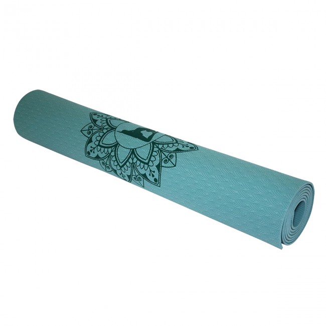 Килимок для йоги з малюнком SportVida TPE 4 мм SV-HK0342 Green