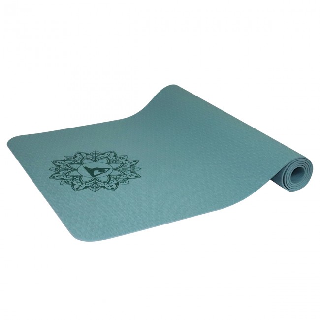 Килимок для йоги з малюнком SportVida TPE 4 мм SV-HK0342 Green