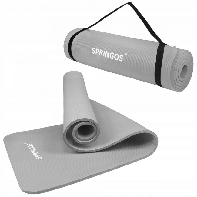 Коврик для фитнеса Springos NBR 1 см YG0032 Grey